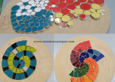 Taller de espirales en mosaico