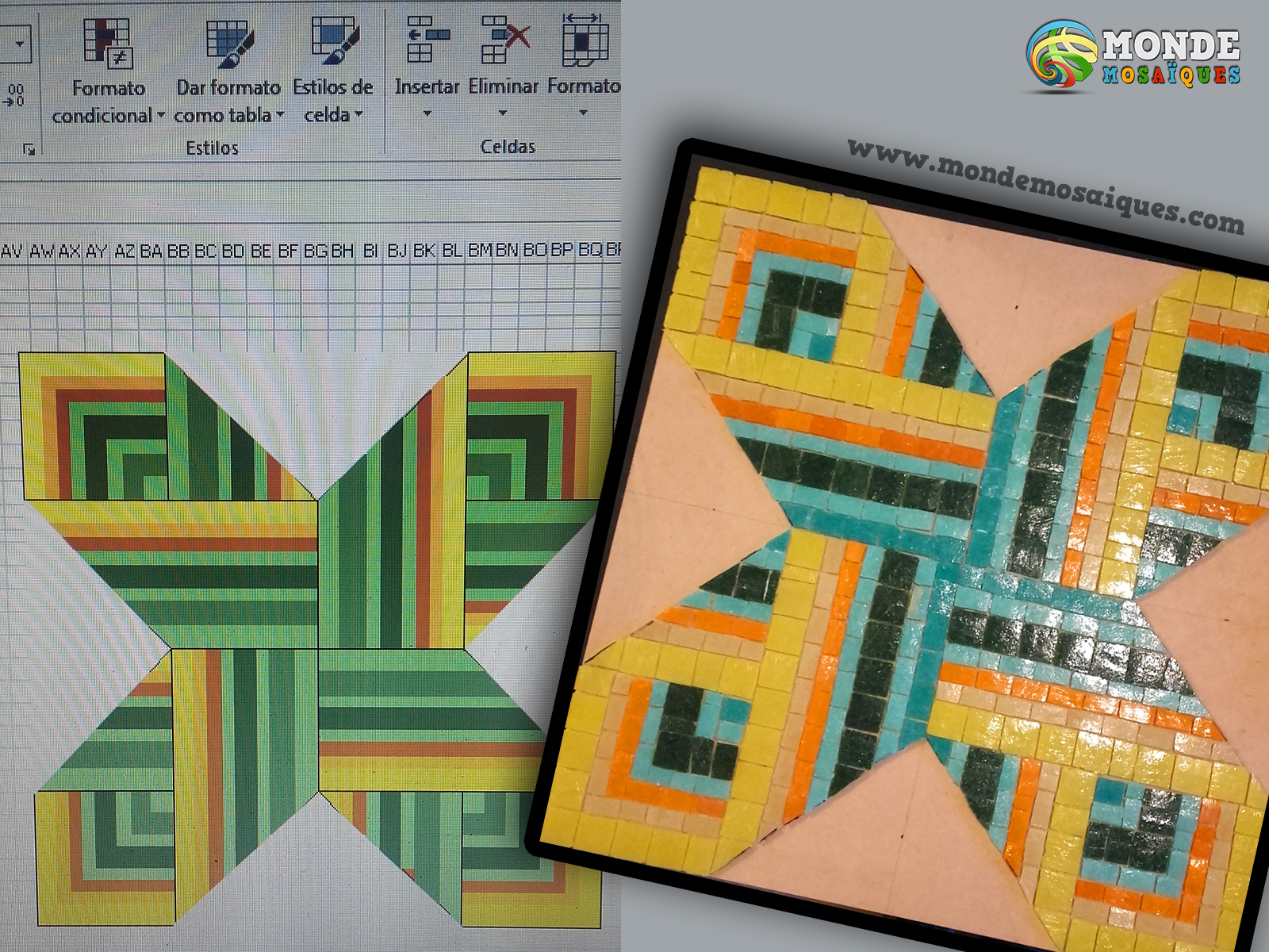 Tapiz Diseño mosaico Excel